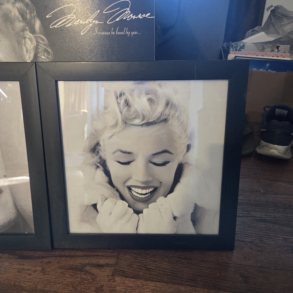 3 Framed Photos and 1 Wooden Wall Art